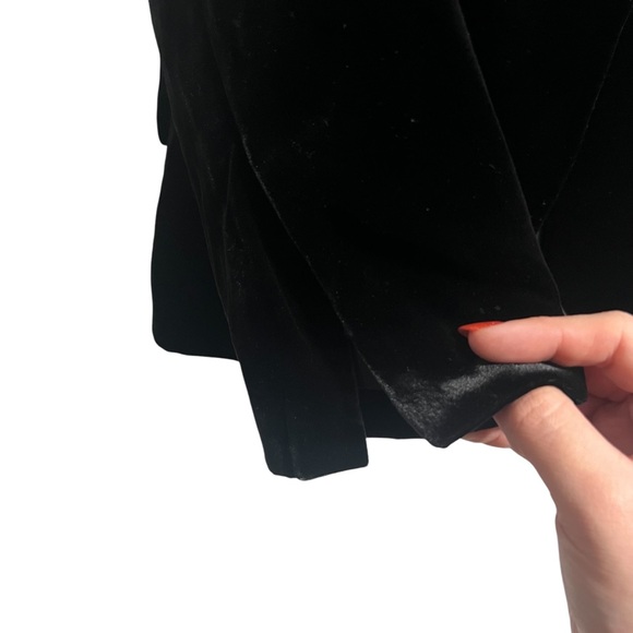 L’AGENCE Chamberlain Velvet Blazer Jacket Black - Picture 6 of 11